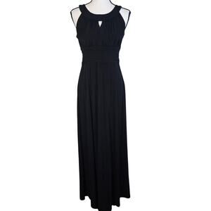 Signature By Sangria Dress Women's 6 Black Maxi Keyhole Opening Elegant Cocktail
